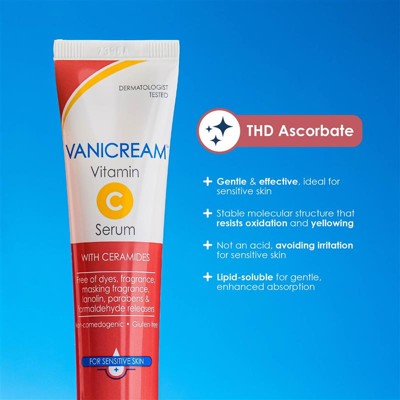 Vanicream Vitamin C Face Serum with Ceramides for Sensitive Skin 1.2 fl oz - Imperfect Box