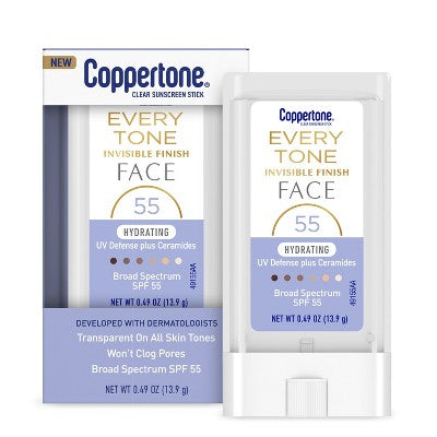 Coppertone Every Tone Sunscreen Face Stick SPF 55+ 0.49 fl oz - New