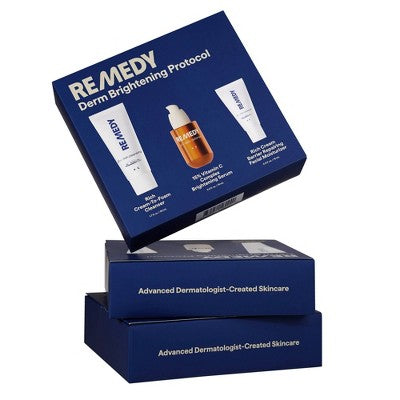 Remedy Skin Brightening 3-Piece Skincare Kit Gentle Cleanser Vitamin C Serum 2.7oz - Imperfect Box