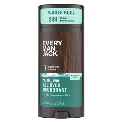 Every Man Jack All Over Solid Deodorant Coastal Surf - 2.6oz