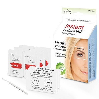 Godefroy Instant Eyebrow Tint Application Kit Light Brown 3ct - Imperfect Box