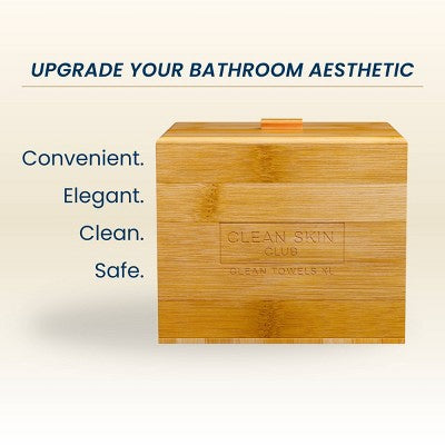 Clean Skin Club Clean Towels XL Original + Bamboo Container Cover 50ct - Imperfect Box