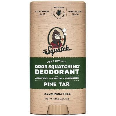 DR. SQUATCH Men's Natural Solid Deodorant Pine Tar 2.65oz - Imperfect Container