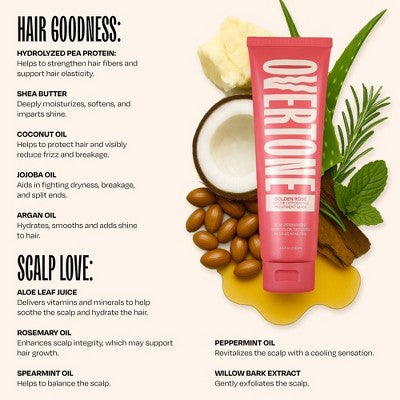 Overtone Golden Rose Hair Mask Semi-Permanent Hair Dye & Color Conditioner - New