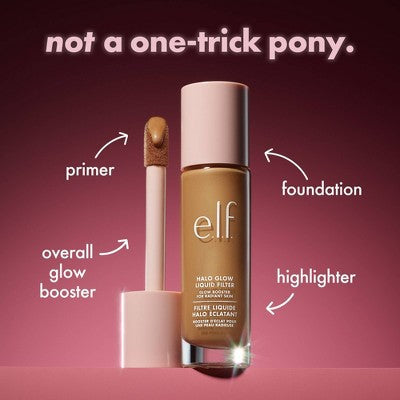 e.l.f. Halo Glow Liquid Filter Highlighter 6.5 Deep 1.06 fl oz - New