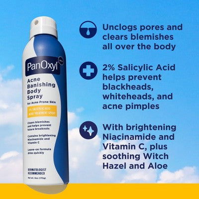 PanOxyl Acne Banishing Body Spray 2% Salicylic Acid 6oz - Imperfect Container