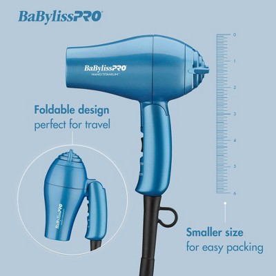 BaBylissPRO Nano Titanium Travel Hair Dryer Blue 1000W - New