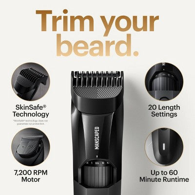 MANSCAPED The Beard Hedger SkinSafe Cordless Beard Trimmer, Waterproof Clippers for Facial Hair Shaving - Imperfect Box