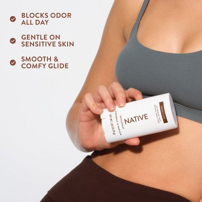 Native Sensitive Solid Deodorant for Women & Men Coconut & Vanilla 2.65oz - New