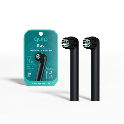 quip Rev Oscillating Brush Head Refill- Black 2pk - Imperfect Box