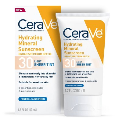 CeraVe Hydrating Mineral Tinted Face Lotion SPF 30 Light 1.7 fl oz - Imperfect Box