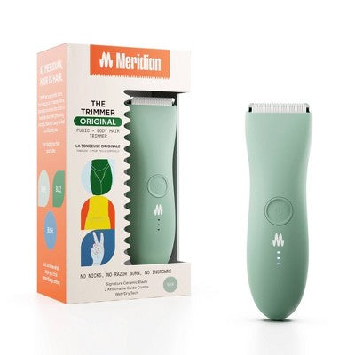 Meridian Trimmer Original Pubic & Body Hair Trimmer for Men & Women, Below-the-Belt Groomer, Ball Trimmer, Bikini Trimmer Sage - Imperfect Box