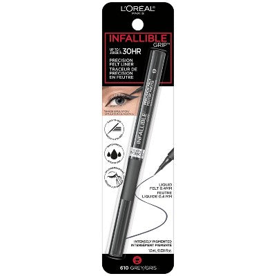 L'Oreal Paris Infallible Grip Precision Felt Tip Waterproof Eyeliner 610 Gray 0.034 fl oz - Imperfect Box