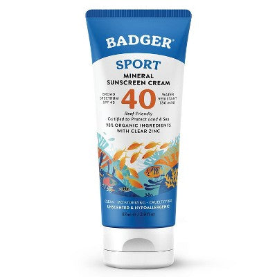 Badger Sport Mineral Sunscreen Cream SPF 40 2.9 fl oz - Imperfect Container