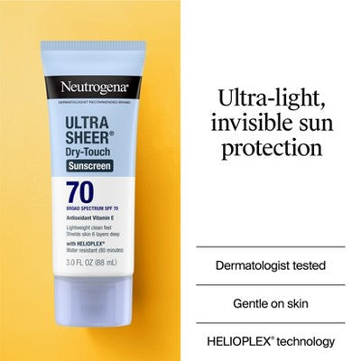 Neutrogena Ultra Sheer Sunscreen SPF 70 2pk/88ml - Missing Box