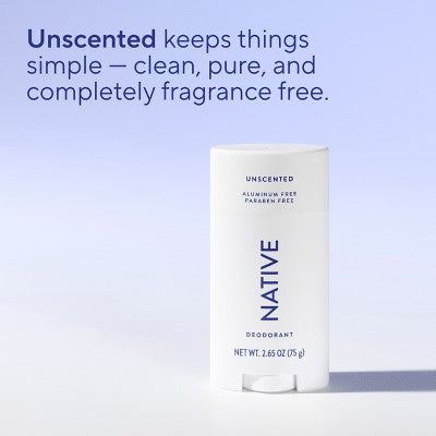 Native Solid Deodorant Unscented Aluminum-Free 2.65oz - Imperfect Container