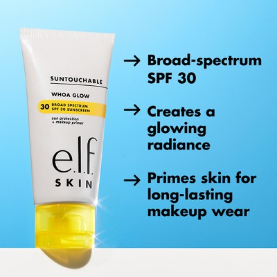 e.l.f. SKIN Suntouchable Whoa Glow Primer Sunlight SPF 30 1.69 fl oz - Imperfect Box