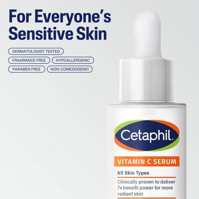 Cetaphil Brightening Vitamin C Face Serum 1fl oz - New