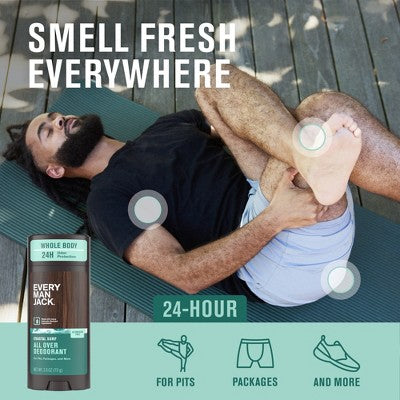 Every Man Jack All Over Solid Deodorant Coastal Surf - 2.6oz