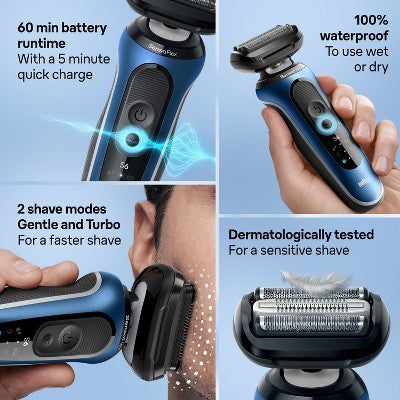 Braun Series 6-6172cc Rechargeable Wet & Dry Shaver + Smart Care Center - New