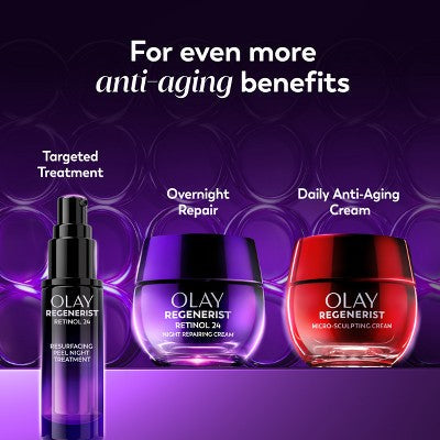 Olay Regenerist Retinol 24 + Peptide Night Face Moisturizer Mini Size 0.5oz - New
