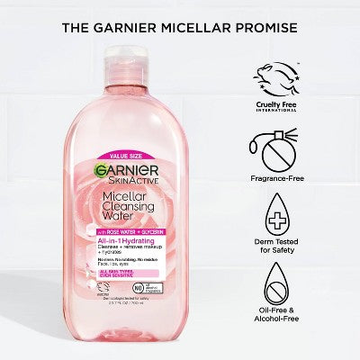Garnier SkinActive Water Rose Micellar Cleansing Water 23.7 fl oz - Imperfect Container