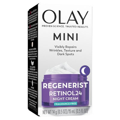 Olay Regenerist Retinol 24 + Peptide Night Face Moisturizer Mini Size 0.5oz - New
