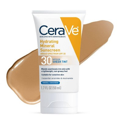 CeraVe Hydrating Mineral Tinted Face Lotion SPF 30 Medium 1.7 fl oz - Imperfect Box