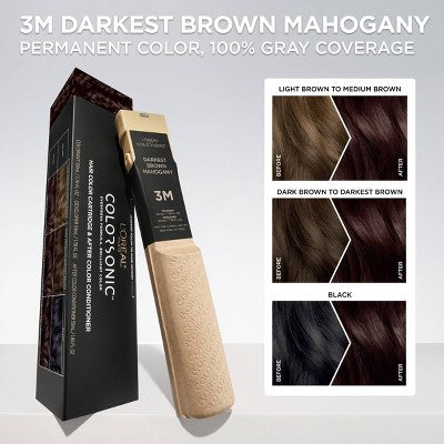 L'Oreal Paris Colorsonic Permanent Hair Color Cartridge Darkest Brown Mahogany 3M - Imperfect Box