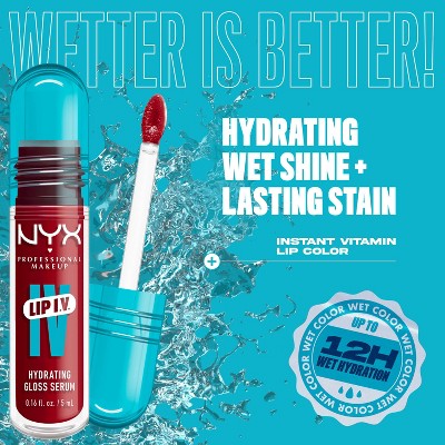 NYX Professional Makeup Lip IV Hydrating Lip Gloss Stain Hydra Honey 0.16 fl oz - New