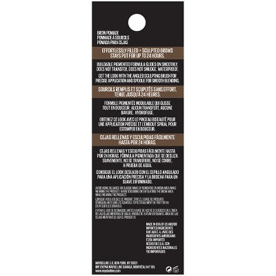 Maybelline Tattoo Studio Brow Pomade 376 Medium Waterproof Brown 0.11oz - Imperfect Box