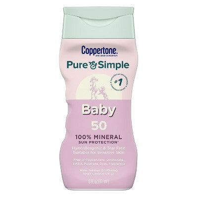 Coppertone Pure & Simple Baby Mineral SPF 50 6 fl oz - Imperfect Container