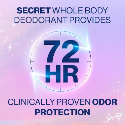 Secret Dry Feel Whole Body Deodorant Light & Fresh 2.4oz - New