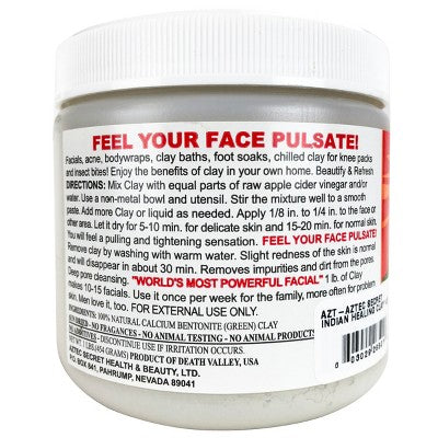 Aztec Secret Indian Healing Clay Deep Pore Cleansing Face & Body Mask, Natural Calcium Bentonite Clay 15.5oz - New