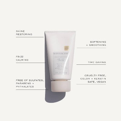 Kristin Ess Weightless Shine Air Dry Cream for Frizz Control, Curl Definition, Texture and Blow Out Prep 5 fl oz - Imperfect Container