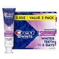Crest 3D White Advanced Teeth Whitening Toothpaste Radiant Mint 3.3oz/3pk - Imperfect Box