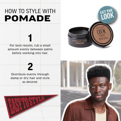 American Crew Men's Medium Hold; High Shine Hair Pomade Gel 3oz - Imperfect Container