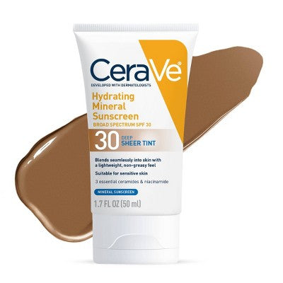 CeraVe Hydrating Mineral Tinted Face Lotion SPF 30 Deep 1.7 fl oz - Missing Box