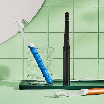 quip Sonic Electric Metal Toothbrush and Travel Case Black - Imperfect Box