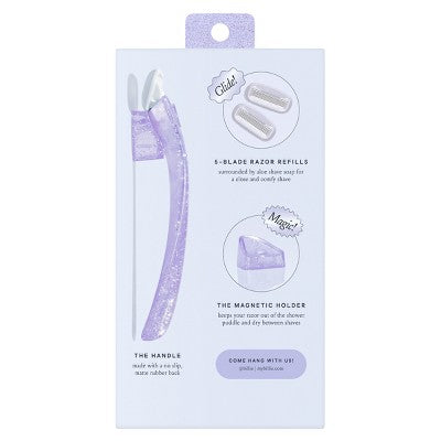 Billie Women's Sparkle Razor Kit 1 Handle + Magnetic Holder + 2 Blade Refills - Imperfect Box