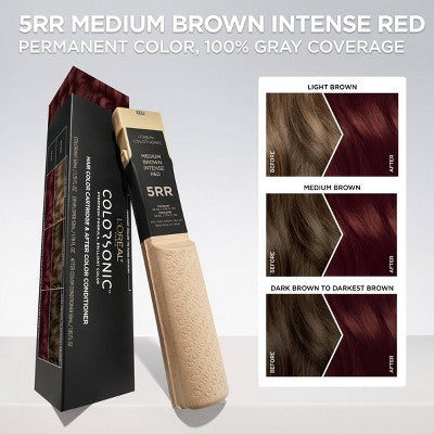 L'Oreal Paris Colorsonic Permanent Hair Color Cartridge  Medium Brown Intense Red 5 RR - Imperfect Box