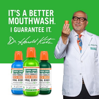 TheraBreath Fresh Breath Mouthwash Alcohol-Free Mild Mint 16 fl oz - New