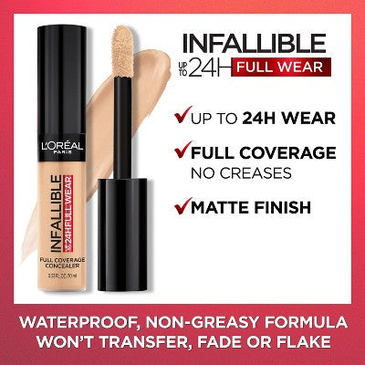 L'Oreal Paris Infallible Full Coverage, Waterproof Concealer 340 Fawn 0.33 fl oz - Imperfect Container