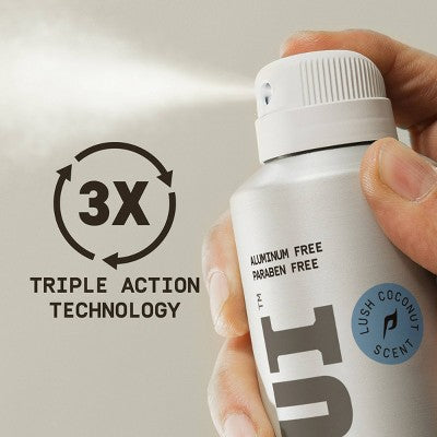 Papatui Men's Long-Lasting Odor Protection Body Deodorant Spray Lush Coconut 5oz - Imperfect Container