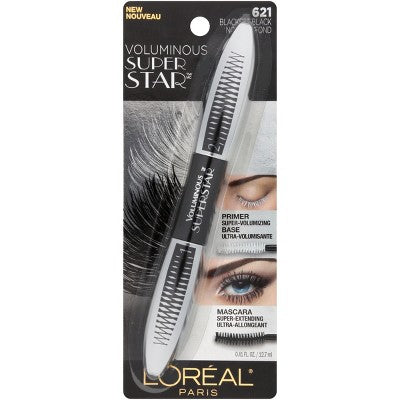 L'Oreal Paris Voluminous Superstar Mascara 621 Blackest Black 0.41 fl oz - New