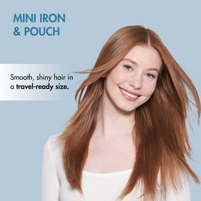 BaBylissPRO Nano Titanium Mini Flat Iron & Pouch Blue - New