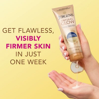 Jergens Natural Glow Skin Firming Moisturizer + Sunless Self Tanning Lotion Fair to Medium 7.5 fl oz - New
