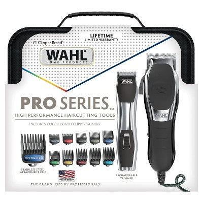 Wahl Pro Series High Performance Corded Electric Haircutting Kit with Cordless Rechargeable Beard Trimmer - New