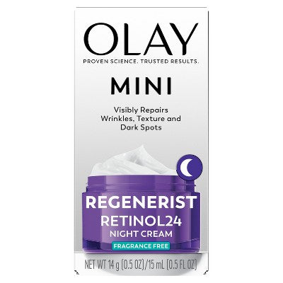 Olay Regenerist Retinol 24 + Peptide Night Face Moisturizer Mini Size 0.5oz - New