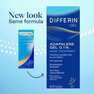 Differin Retinoid Acne Treatment; Adapalene Gel 0.1% 45g/1.6oz - Imperfect Box